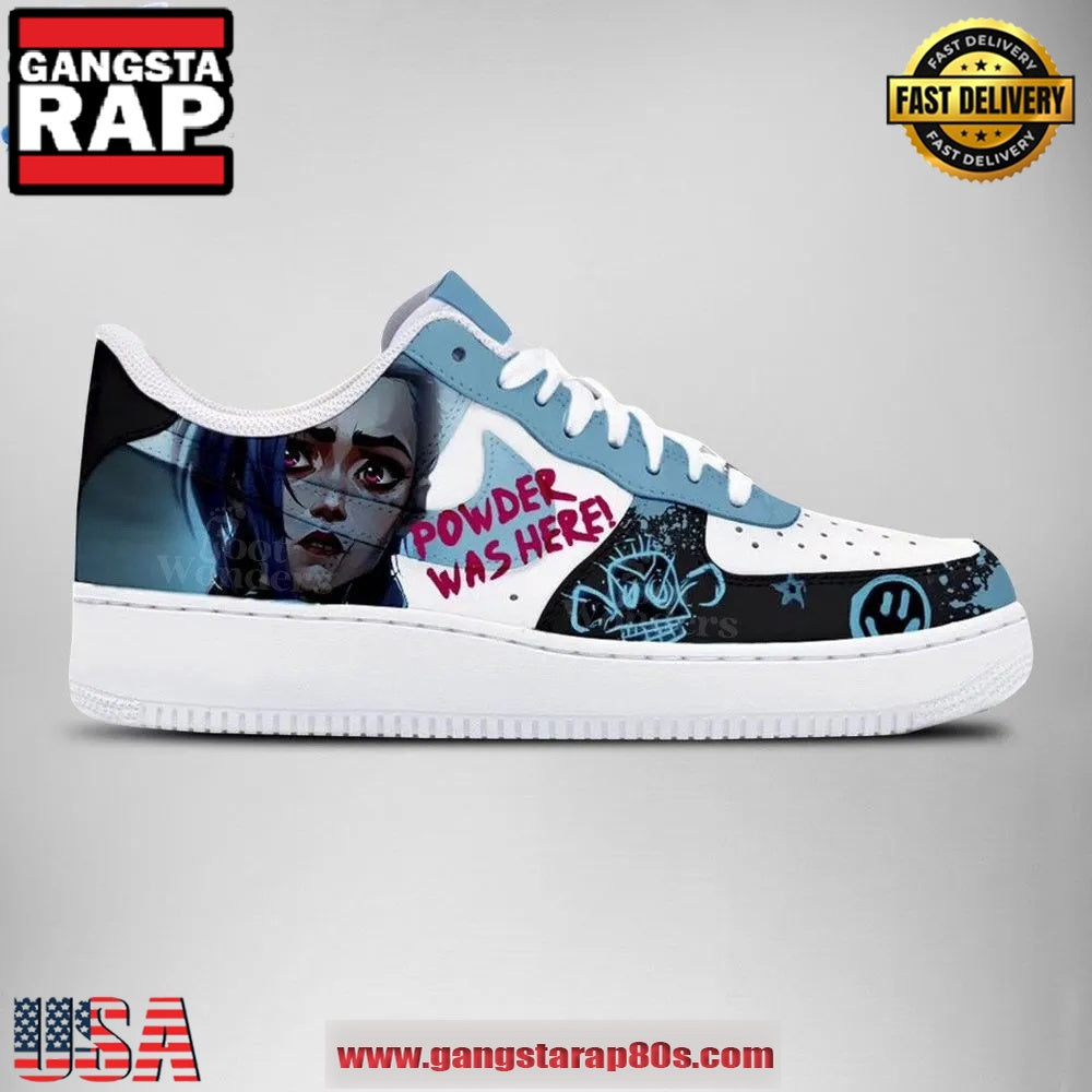 Jinx Powder Was Here Arcane Limited Edition Air Force 1 Running Sneakers Shoes