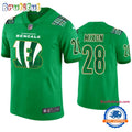 Joe Mixon Cincinnati Bengals #28 Jersey St. Patricks Day Kelly Green Lucky Football Jersey
