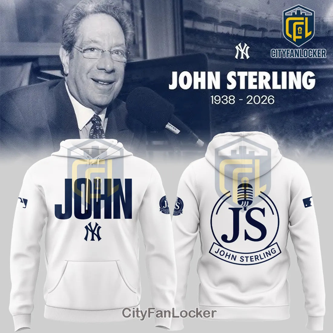 John Sterling Yankees Voice 2026 Tribute Hoodie