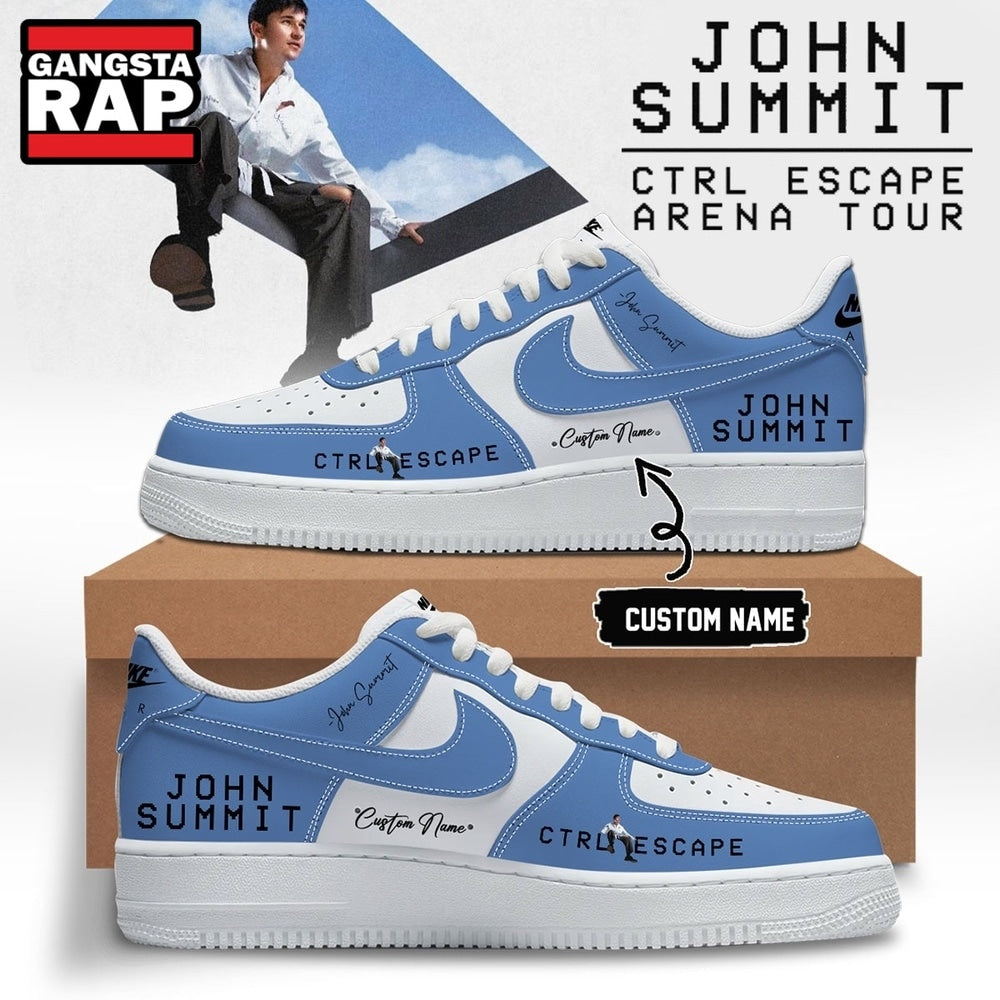 John Summit CTRL ESCAPE Arena Tour 2026 Blue Air Force 1 Shoes Sneakers , Music Air Force 1 Shoes