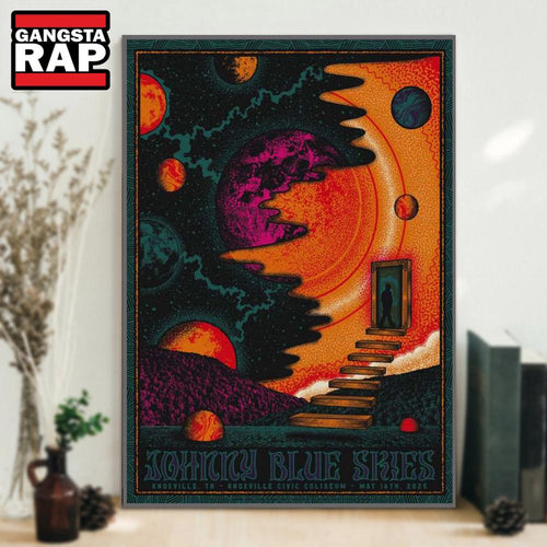Johnny Blue Skies Knoxville Civic Coliseum Knoxville, TN May 16 2025 Tour Poster Canvas Art