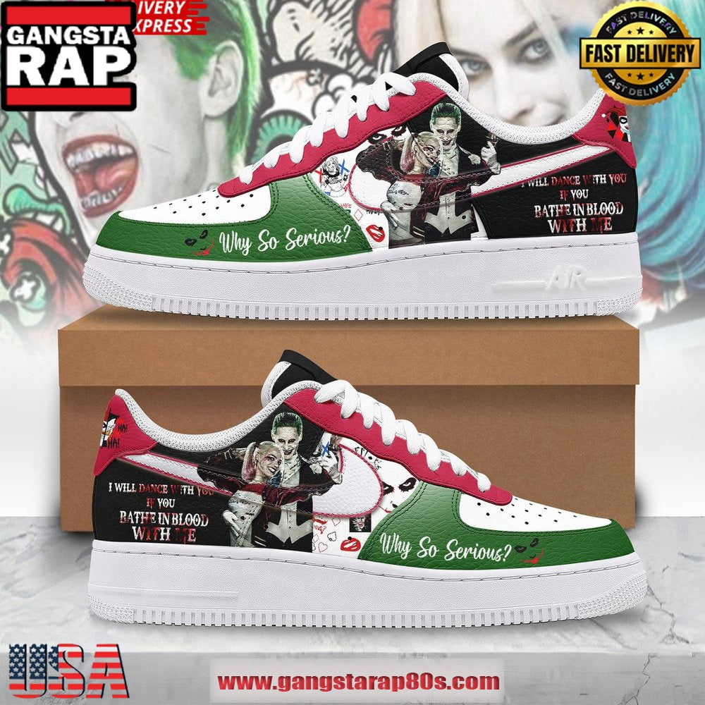 Joker and Harley Quinn Special Edition Air Force 1 Running Sneakers Shoes
