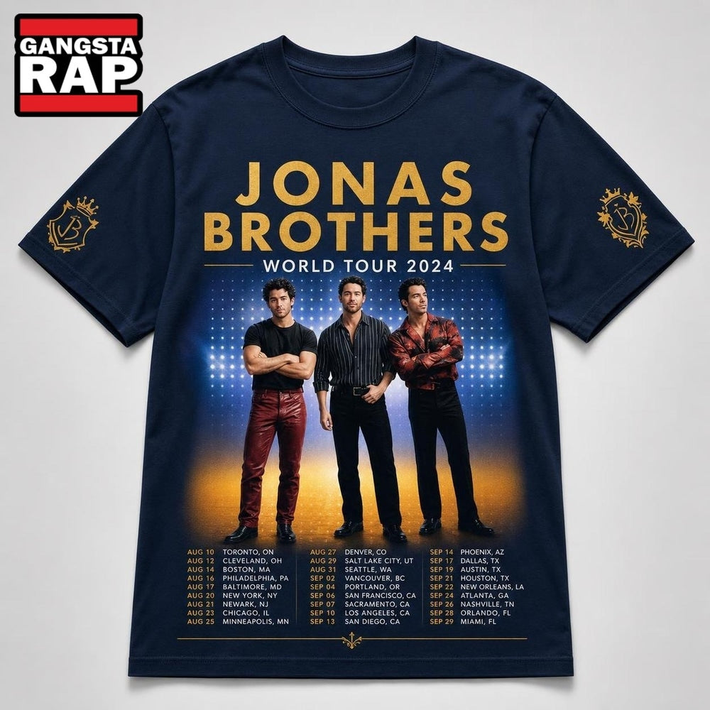 Jonas Brothers Five Albums One Night The Tour 2024 3D Shirt , Music Trending 3D Shirt