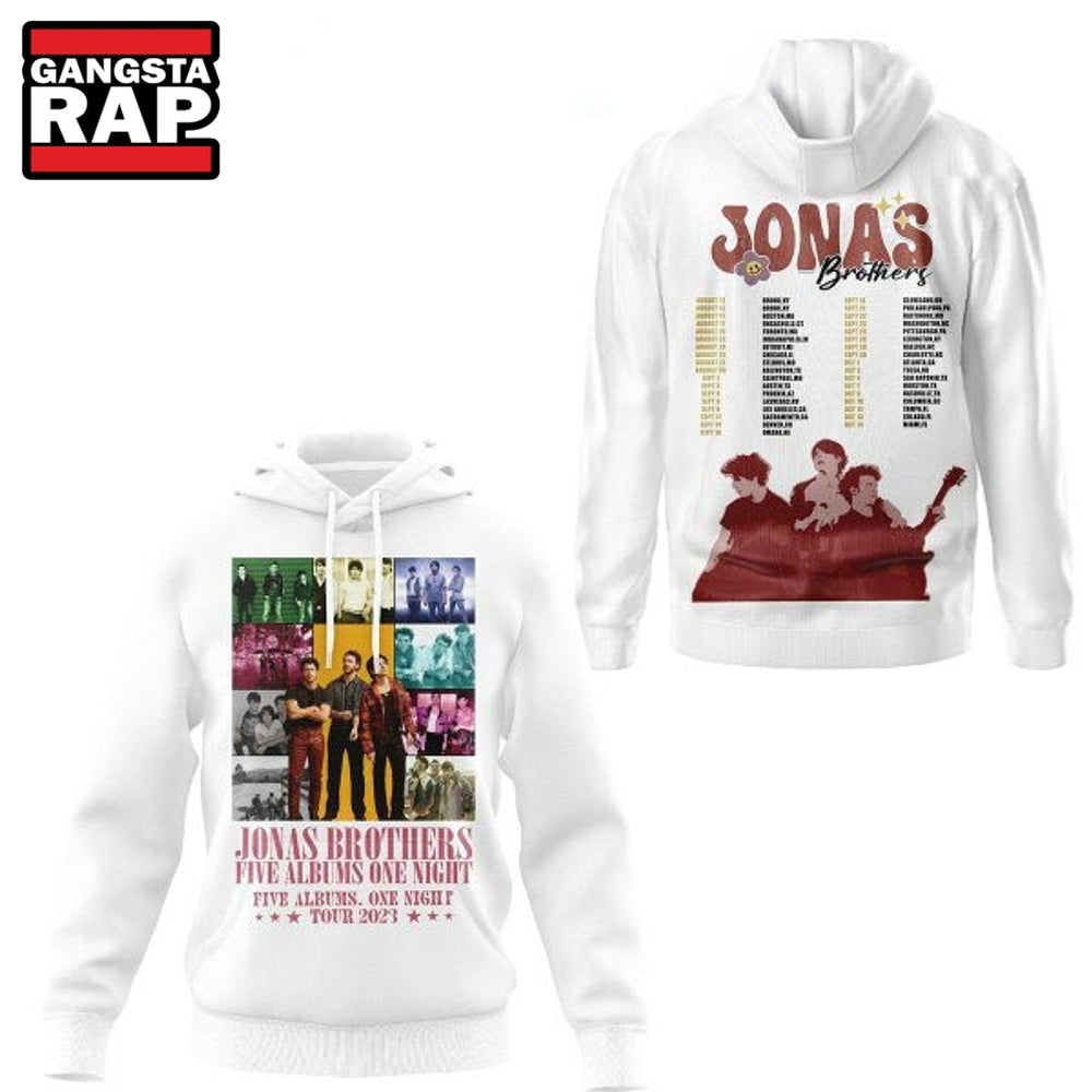 Jonas Brothers Five Albums One Night Tour 2023 Hoodie , Music Trending 3D Shirt