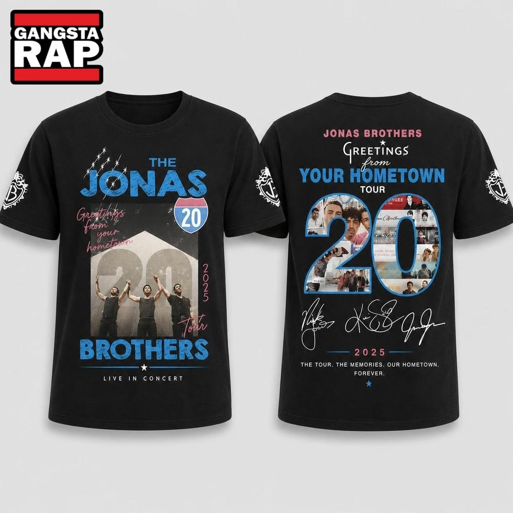 Jonas Brothers Greetings from Your Hometown Tour Black 3D Shirt , Music Trending 3D Shirt