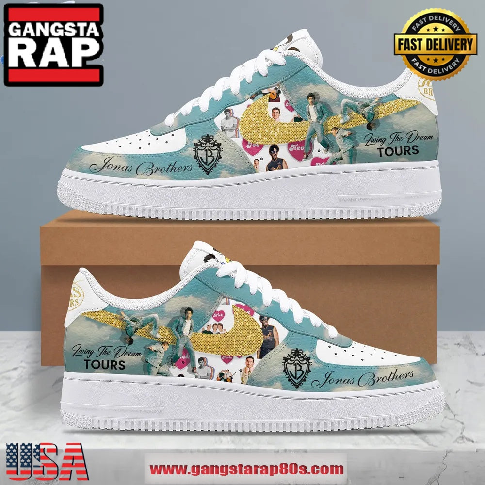Jonas Brothers Living The Dream Tour Limited Edition Air Force 1 Running Sneakers Shoes