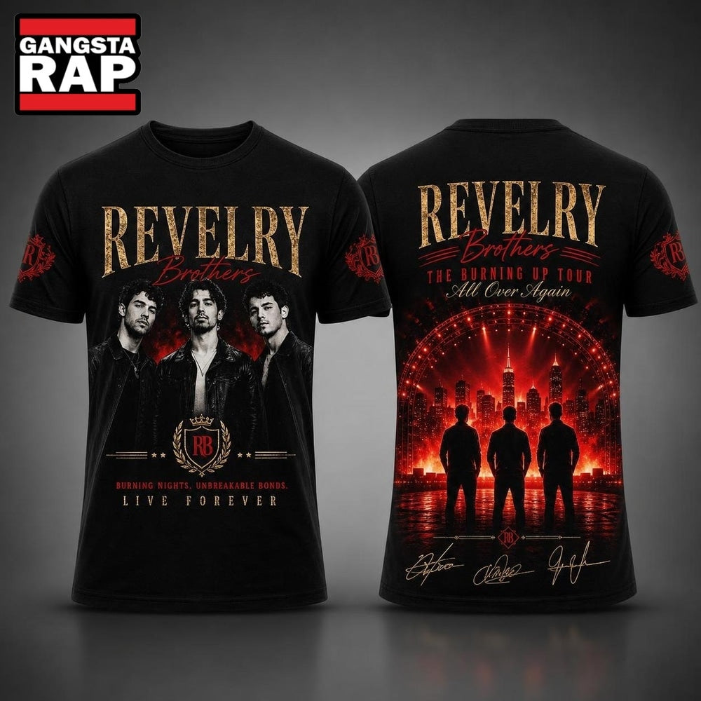 Jonas Brothers The Burning Up Tour 2026 3D T Shirt , Music Trending 3D Shirt
