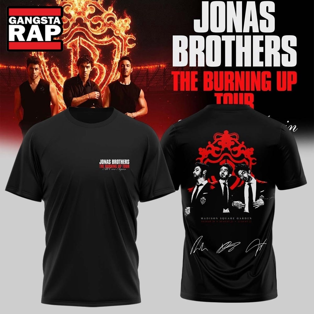 Jonas Brothers The Burning Up Tour 2026 New Design Hoodie T-Shirt