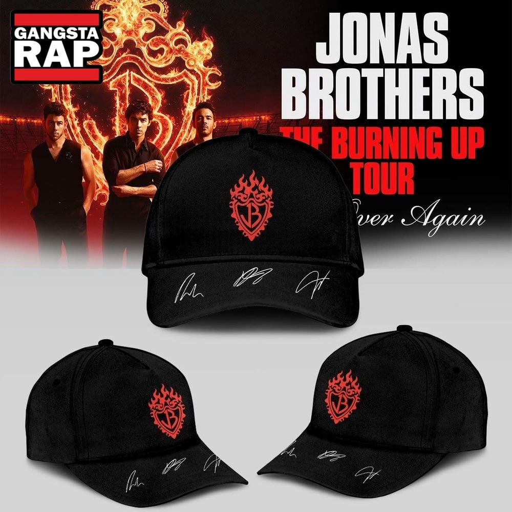 Jonas Brothers The Burning Up Tour 2026 Signature Cap, Trendy Music Baseball Cap