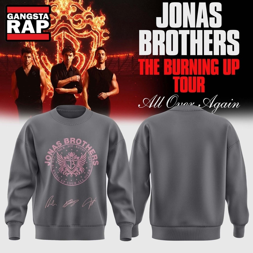 Jonas Brothers The Burning Up Tour 2026 Signature Music Sweatshirt