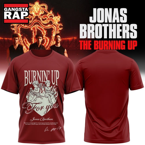Jonas Brothers The Burning Up Tour 2026 Signature Red T Shirt
