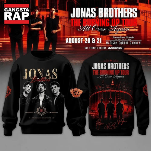 Jonas Brothers The Burning Up Tour 2026 Sweatshirt , Music Trending 3D Shirt