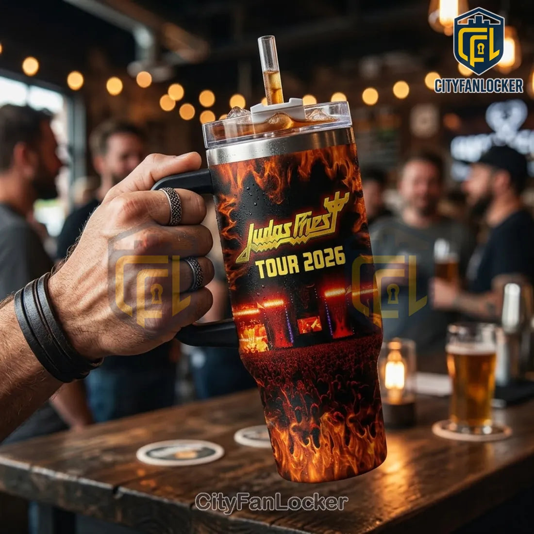 Judas Priest 2026 Limited Edition Concert Tour Flame 40oz Tumbler
