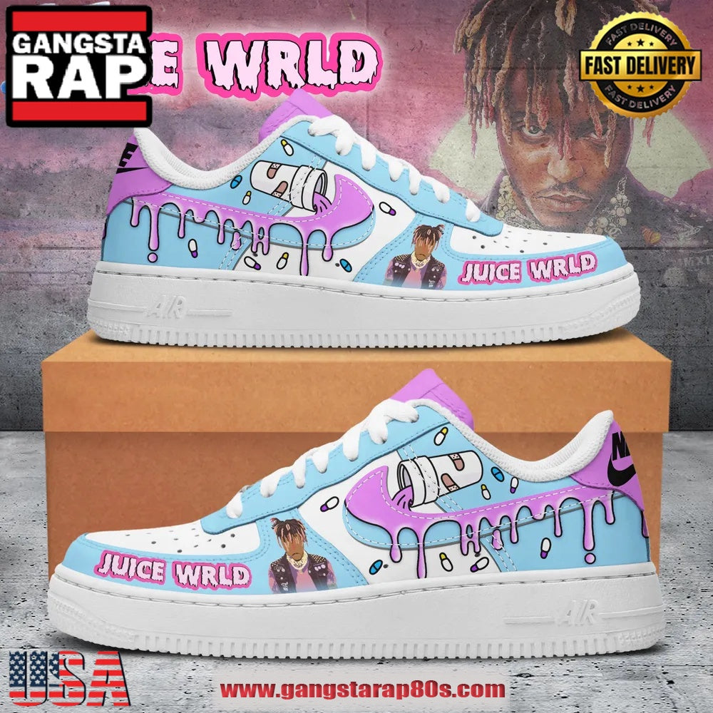 Juice Wrld Lean Wit Me Limited Edition Air Force 1 Running Sneakers Shoes