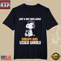 Just a Boy Who Loves Video Games and Snoopy Fan T-Shirt