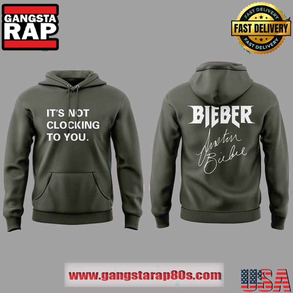 Justin Bieber It’s Not Clocking to You Limited Edition Grey Hoodie Shirt