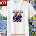 Justin Jefferson Vintage 90s Graphic Style White T Shirt