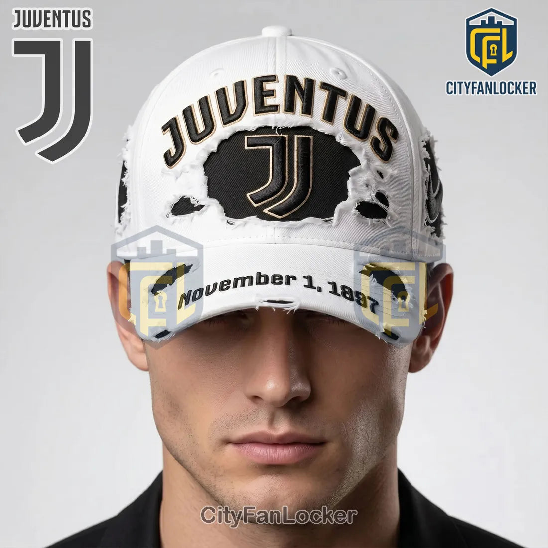 Juventus Distressed White Baseball Cap