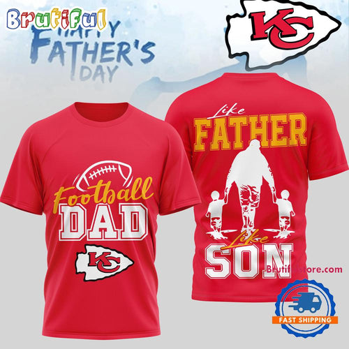 Kansas City Chiefs 2026 NFL Happy Father Day New Design 3D T Shirt