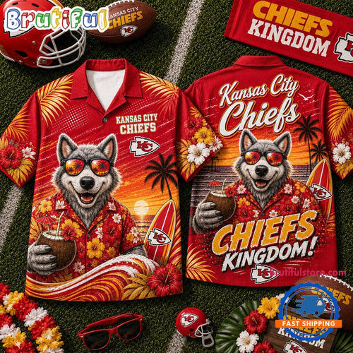 Kansas City Chiefs 2026 NFL Mascot Beach Vibes Summer Hawaiian Shirt