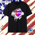 Kansas City Chiefs and TCU Horned Frogs mashup heart with Superman chest rip T Shirt