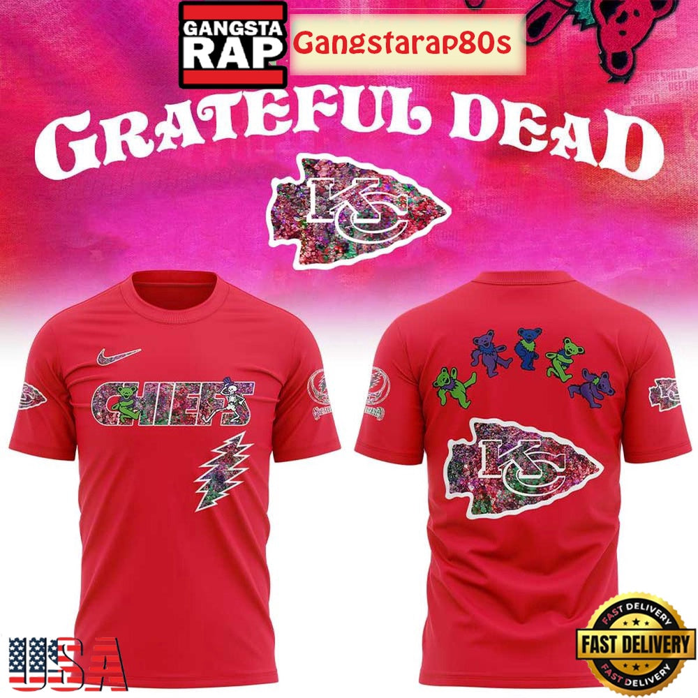 Kansas City Chiefs Celebration Grateful Dead 60 Years Night Unisex 3D Shirt