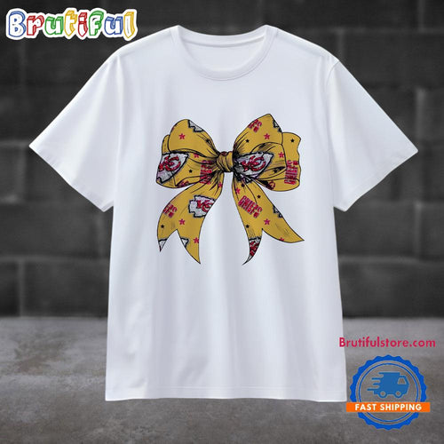 Kansas City Chiefs Coquette Bow Glitter Logo T Shirt