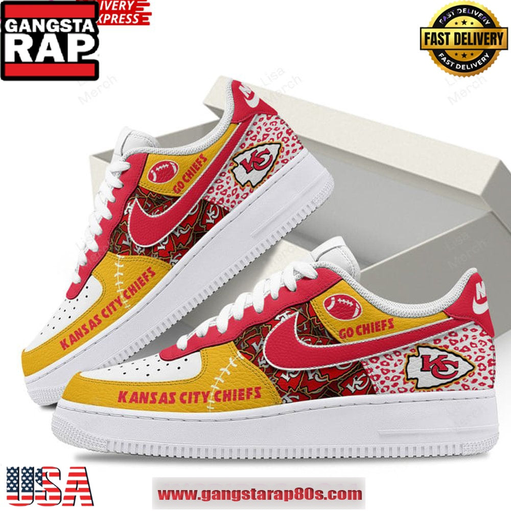 Kansas City Chiefs Go Chiefs Air Force 1 Running Sneakers Shoes