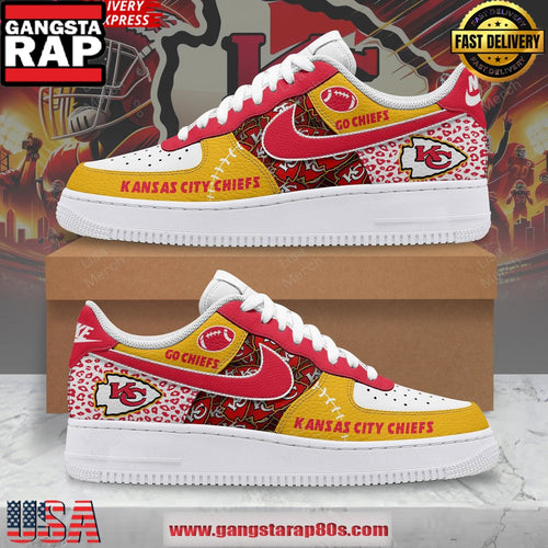 Kansas City Chiefs Go Chiefs Air Force 1 Running Sneakers Shoes