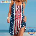 Kansas City Chiefs In My Veins USA In My Heart Independence Day Women’s Summer Beach Sling Dress