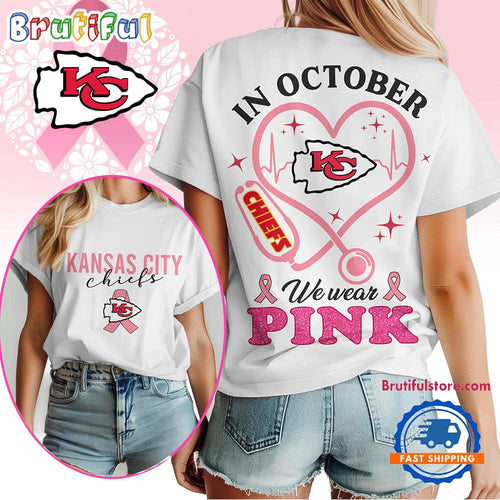 Kansas City Chiefs In October We Wear Pink Vintage T Shirt