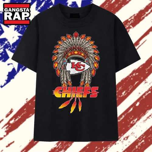 Kansas City Chiefs Native Headdress Arrowhead Logo T Shirt