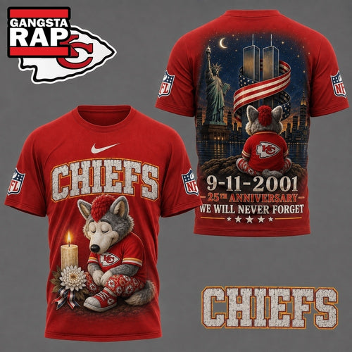 Kansas City Chiefs NFL 9 11 25th Anniversary Never Forget Memorial 3D T Shirt, Football New Design Shirt
