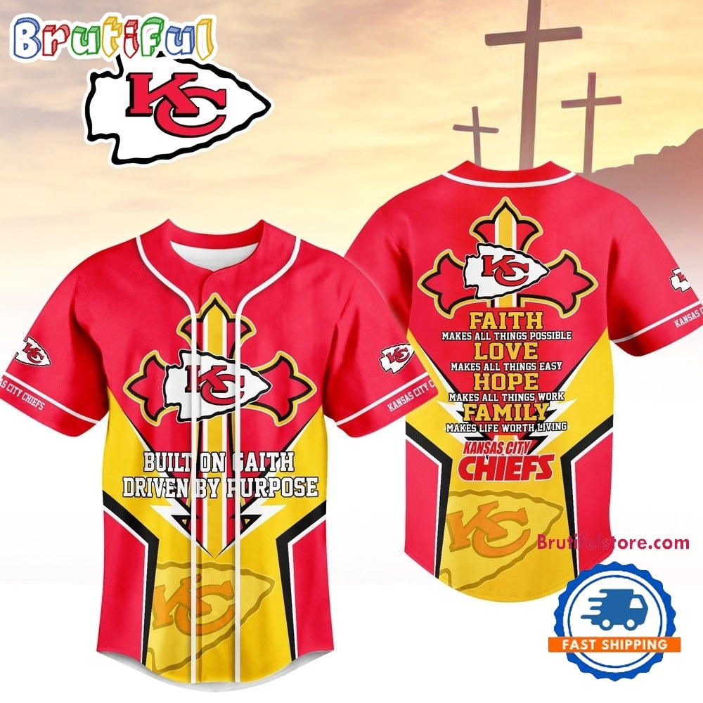 Kansas City Chiefs NFL Blessed Beyond The Score Baseball Jersey