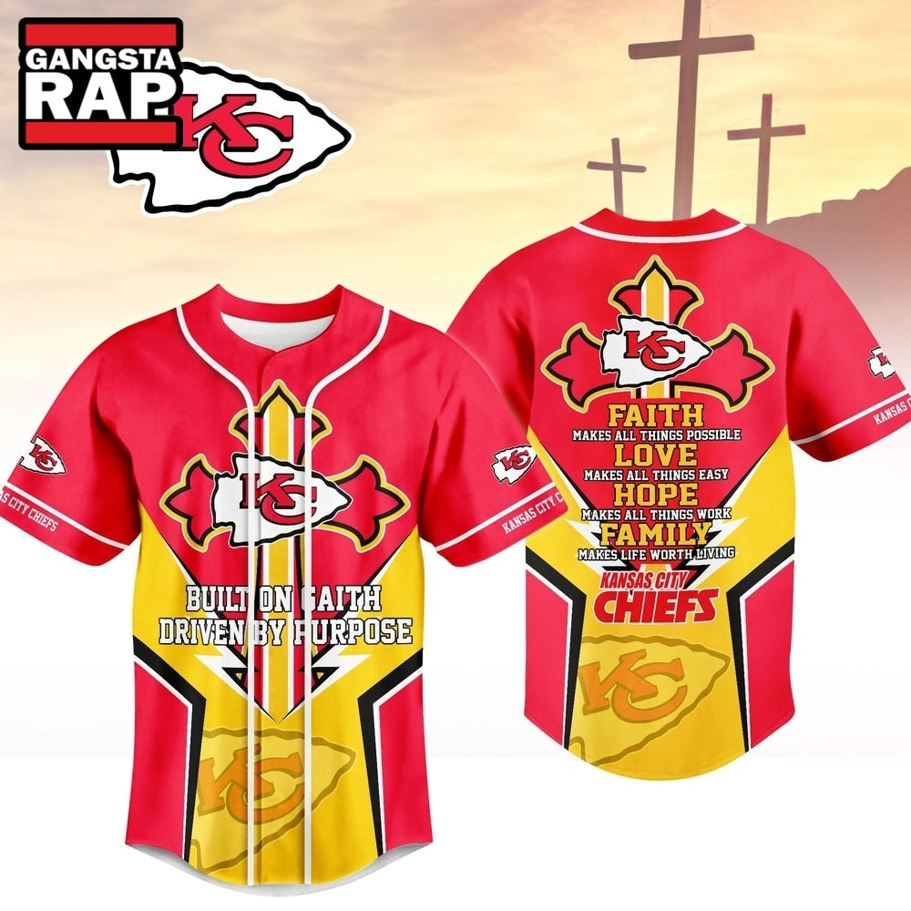 Kansas City Chiefs NFL Blessed Beyond The Score Baseball Jersey