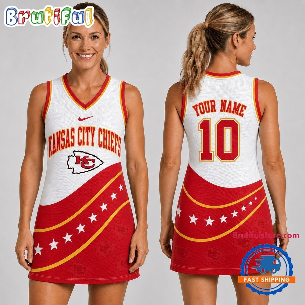 Kansas City Chiefs NFL Bold Team Pride Women Basketball Jersey Dress