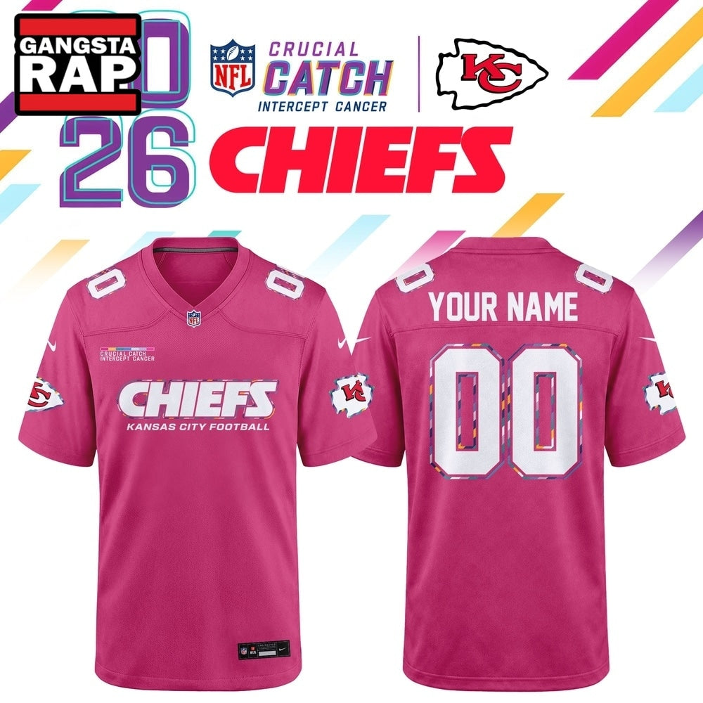 Kansas City Chiefs NFL Crucial Catch 2026 Pink Limited Edition Football Jersey