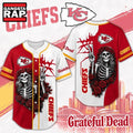 Kansas City Chiefs NFL Game Day Grateful Dead Baseball Jersey Shirt