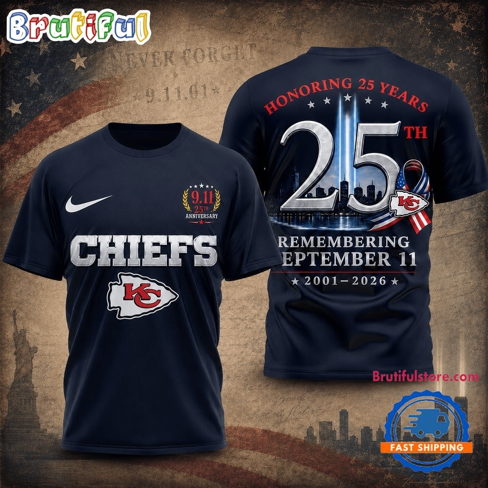 Kansas City Chiefs NFL Honoring 25 Years Remembering September 11 T Shirt