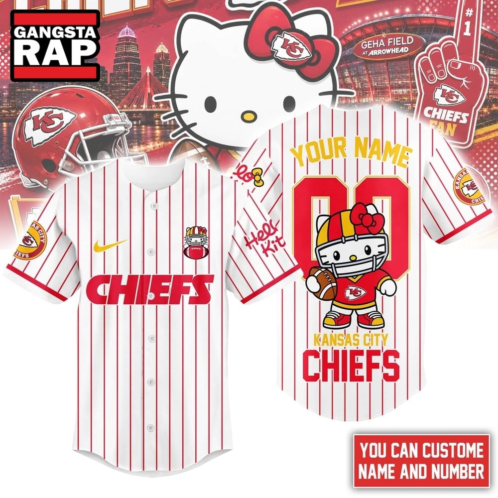 Kansas City Chiefs NFL Kitty Game Day Custom Baseball Jersey Shirt