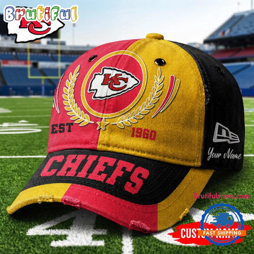 Kansas City Chiefs NFL Split Color New Era Classic Cap