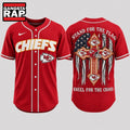 Kansas City Chiefs NFL Stand For The Flag Kneel For The Cross Baseball Jersey Shirt