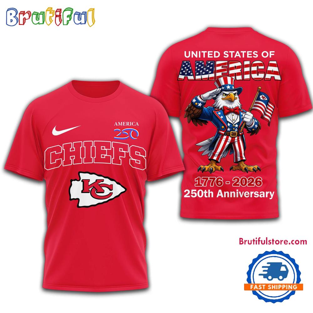 Kansas City Chiefs NFL United States of American 250th Anniversary 3D T Shirt