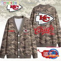 Kansas City Chiefs NFL Veteran Military Camo Heritage Cardigan
