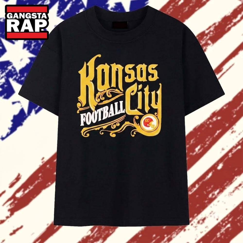 Kansas City Chiefs ornate football script logo T Shirt.jfif