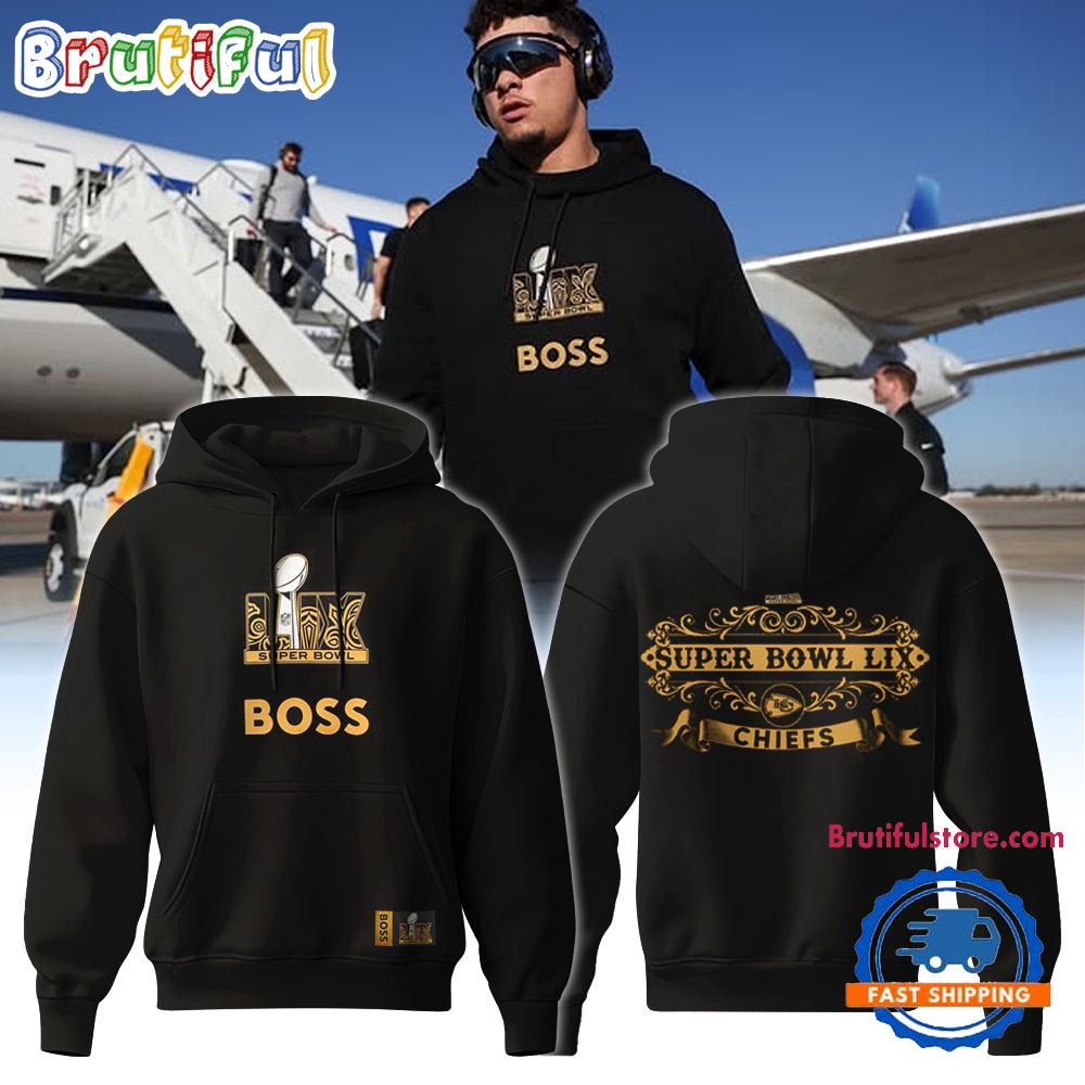 Kansas City Chiefs Patrick Mahomes Super Bowl LIX BOSS Hoodie T-Shirt