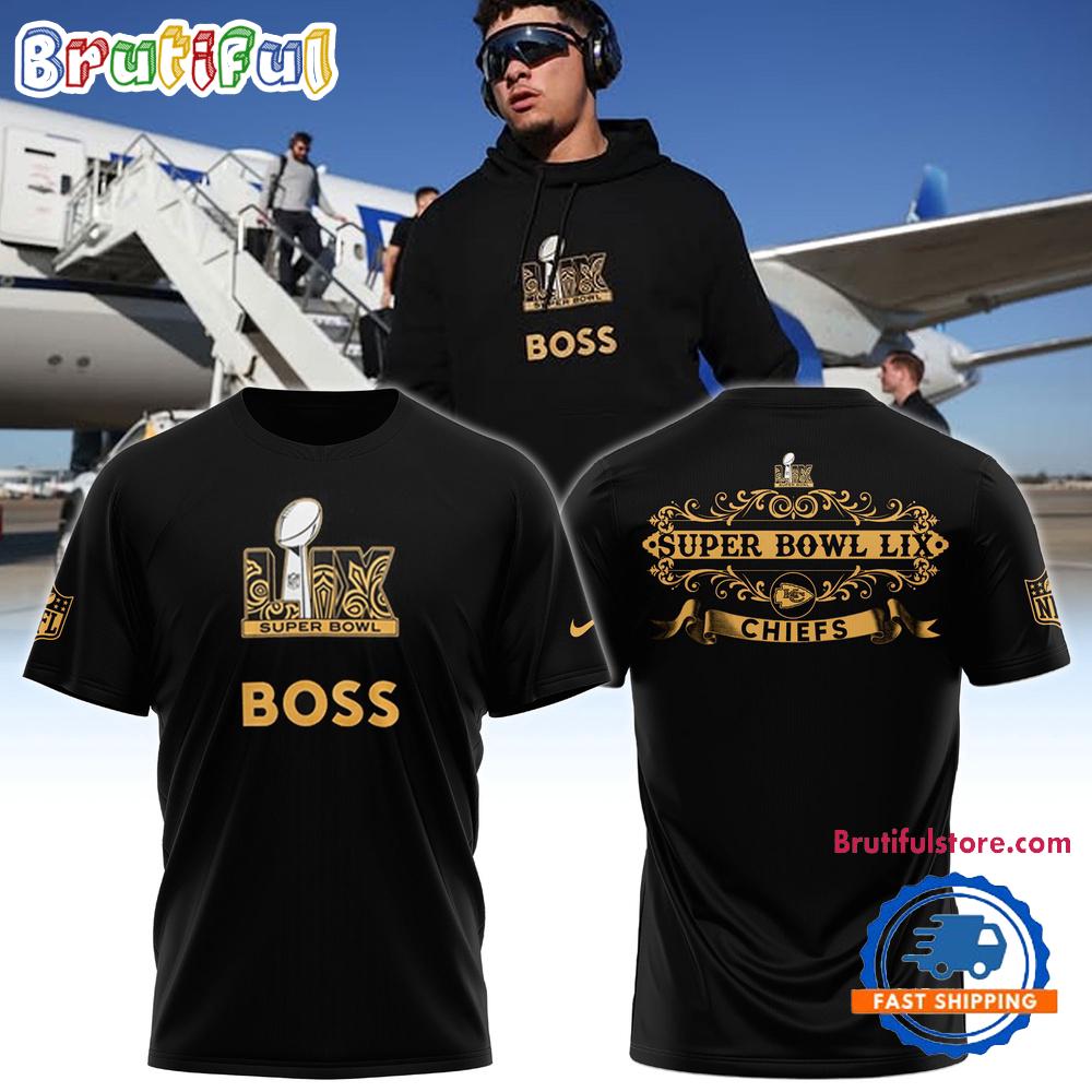 Kansas City Chiefs Patrick Mahomes Super Bowl LIX BOSS Hoodie T-Shirt