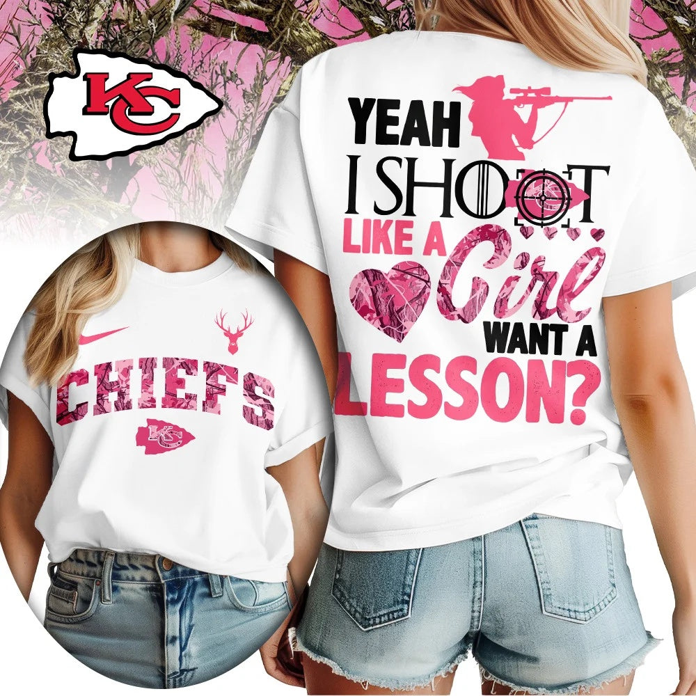 Kansas City Chiefs Premium NFL Shoot Like A Girl Women T-Shirt