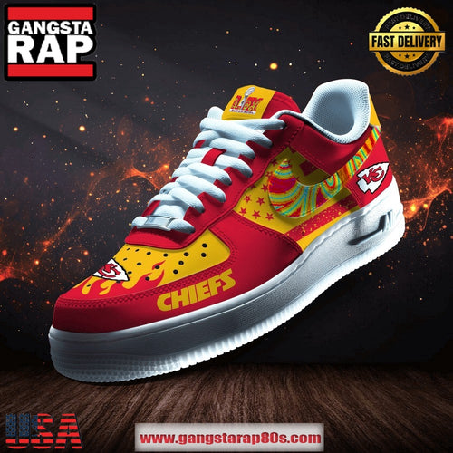 Kansas City Chiefs Super Bowl LIX Air Force 1 Running Sneakers Shoes