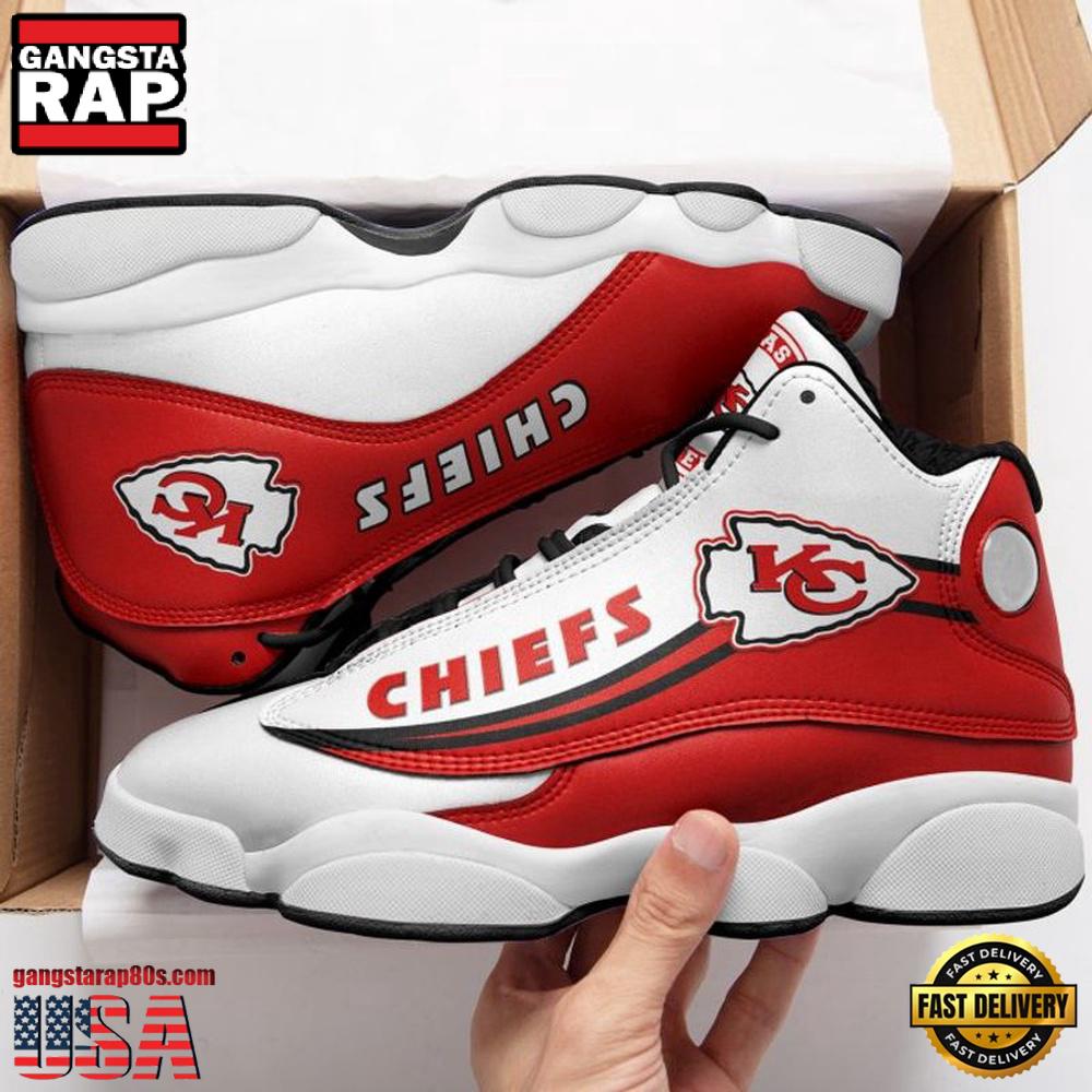 NFL Kansas City Chiefs Team New Design Air Jordan 13 Running Sneakers Shoes